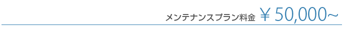 メンテナンスプラン価格